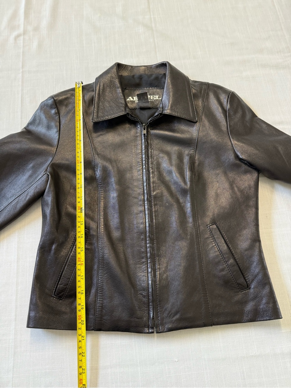 ARTPEL Black Classic Leather Jacket Zip Up Soft Size S - Picture 3 of 9